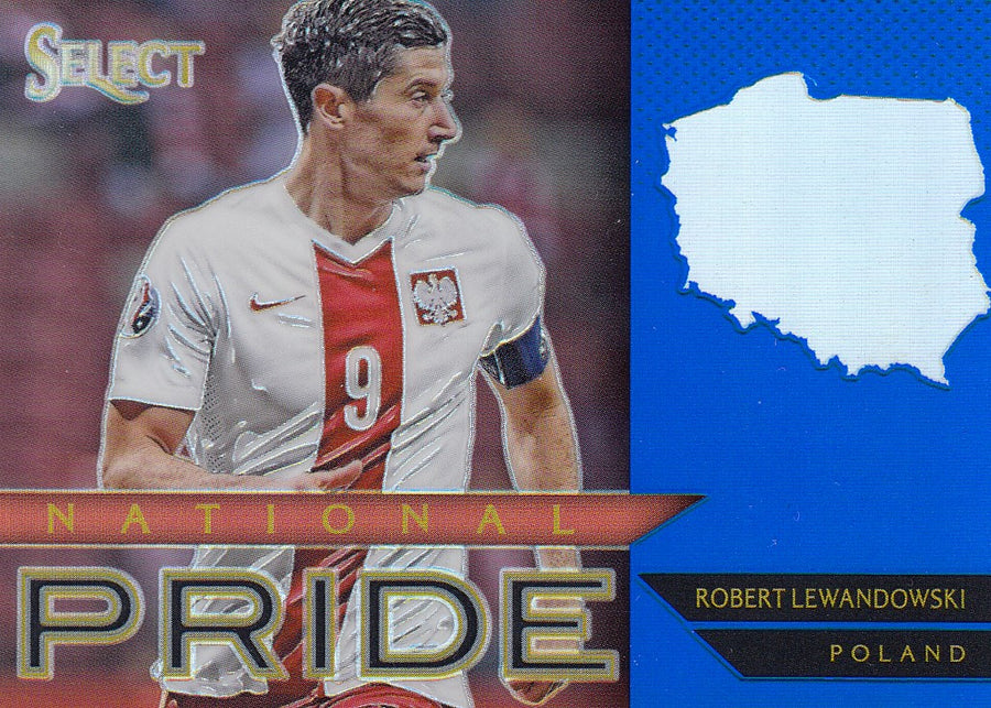 030. ROBERT LEWANDOWSKI - POLAND - INSERT - NATIONAL PRIDE - BLUE PRIZM - #299