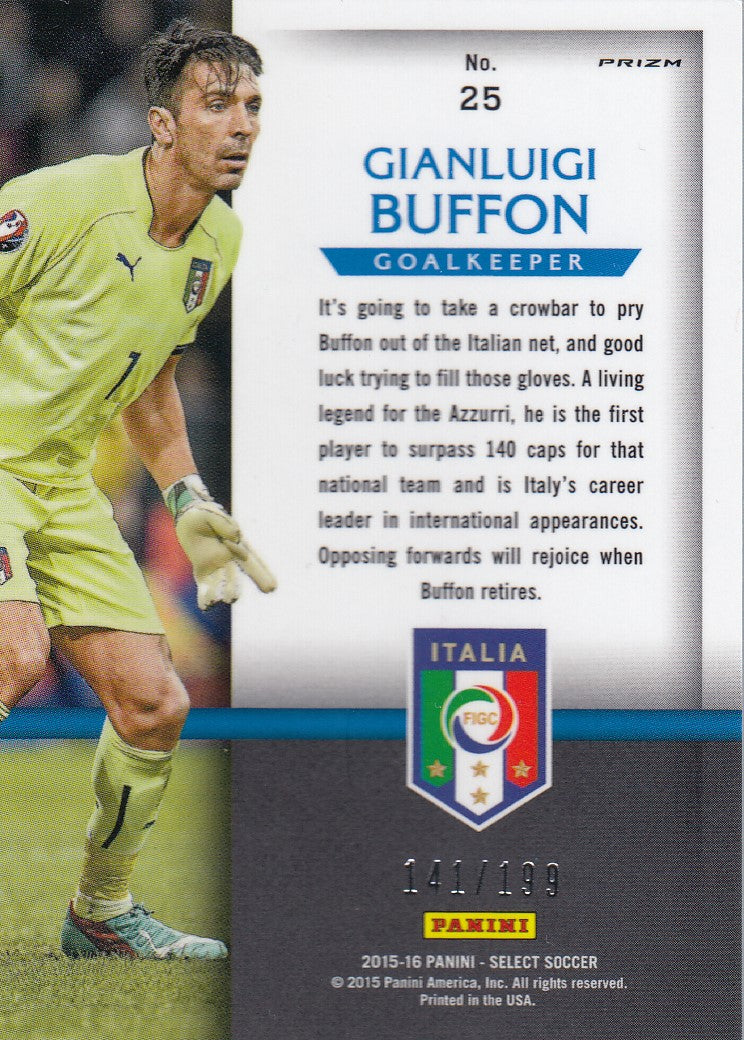 025. GIANLUIGI BUFFON - ITALIA - NATIONAL PRIDE - SELECT RED PRIZM - #199