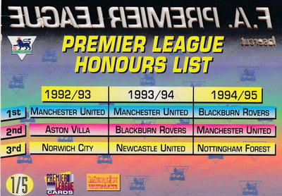 LC-1/5. F.A. PREMIER LEAGUE - INSERT - LASERCUT