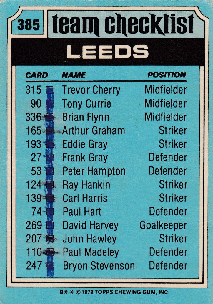 385. Leeds - Checklist - Krysset