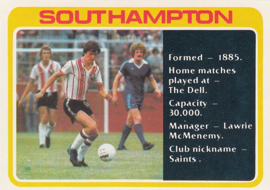 393. SOUTHAMPTON - CHECKLIST - UKRYSSET