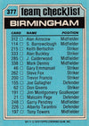 377. BIRMINGHAM - CHECKLIST - UKRYSSET