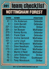391. NOTTINGHAM FOREST - CHECKLIST - UKRYSSET