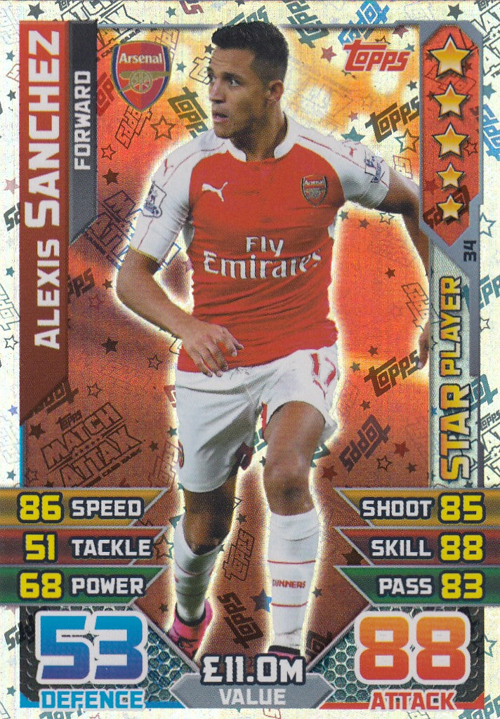 034. ALEXIS SANCHEZ - ARSENAL - FORWARD - STAR PLAYER