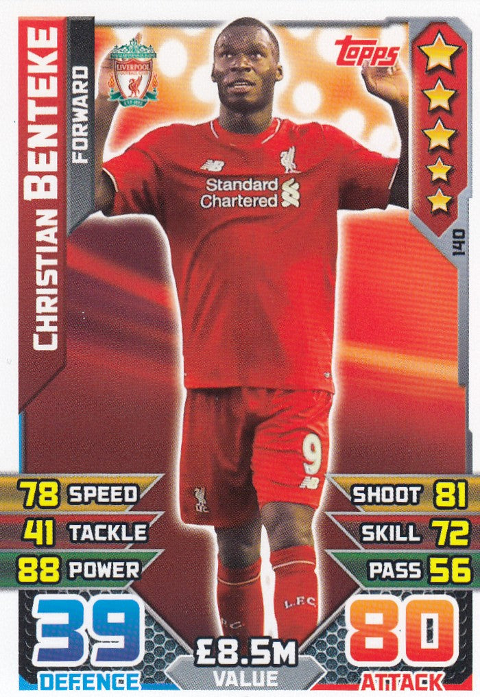 140. CHRISTIAN BENTEKE - LIVERPOOL - FORWARD