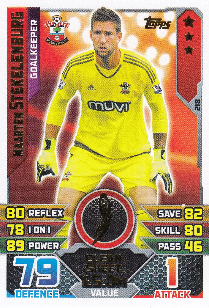 218. MAARTEN STEKELENBURG - SOUTHAMPTON - GOALKEEPER - CLEAN SHEET