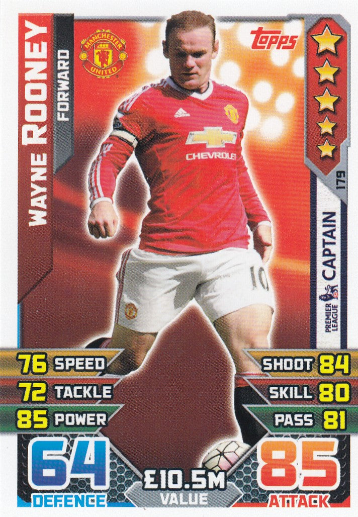 179. WAYNE ROONEY - MANCHESTER UNITED - FORWARD - CAPTAIN