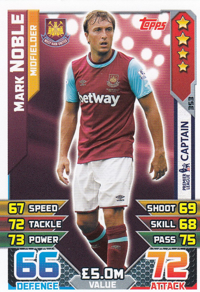 353. MARK NOBLE - WEST HAM - MIDFIELDER - CAPTAIN