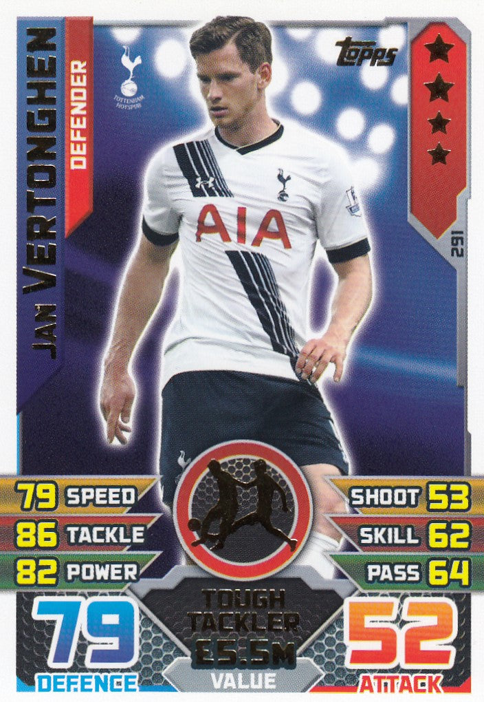 291. JAN VERTONGHEN - TOTTENHAM - DEFENDER - TOUGH TACKLER
