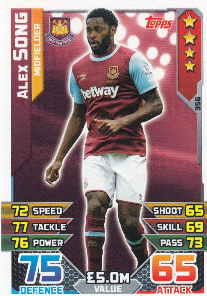 356. ALEX SONG - WEST HAM - MIDFIELDER