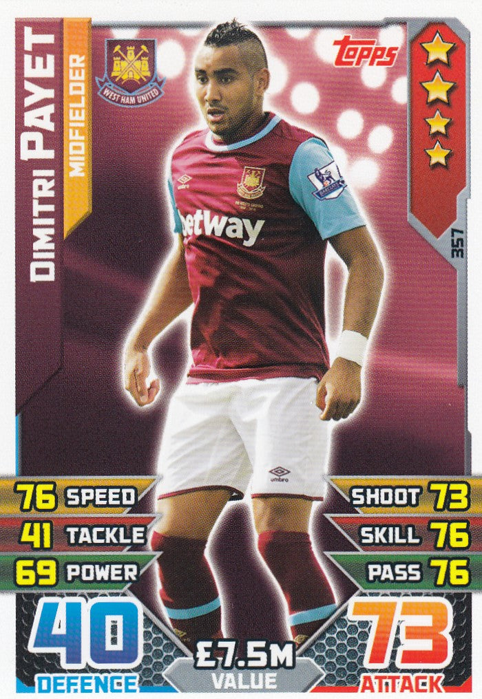357. DIMITRI PAYET - WEST HAM - MIDFIELDER