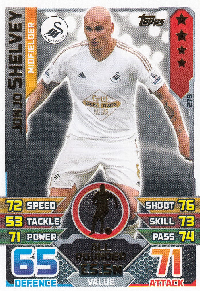 279. JONJO SHELVEY - SWANSEA - MIDFIELDER - ALL ROUNDER