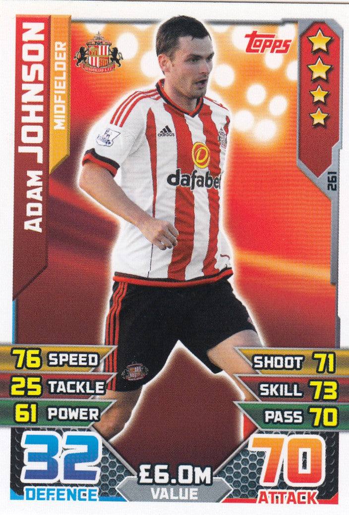 261. ADAM JOHNSON - SUNDERLAND - MIDFIELDER