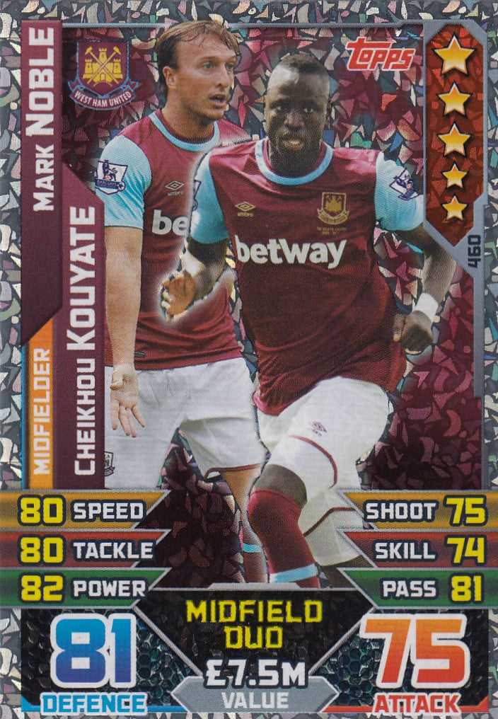 460. MARK NOBLE / CHEIKHOU KOUYATE - WEST HAM - MIDFIELD DUO