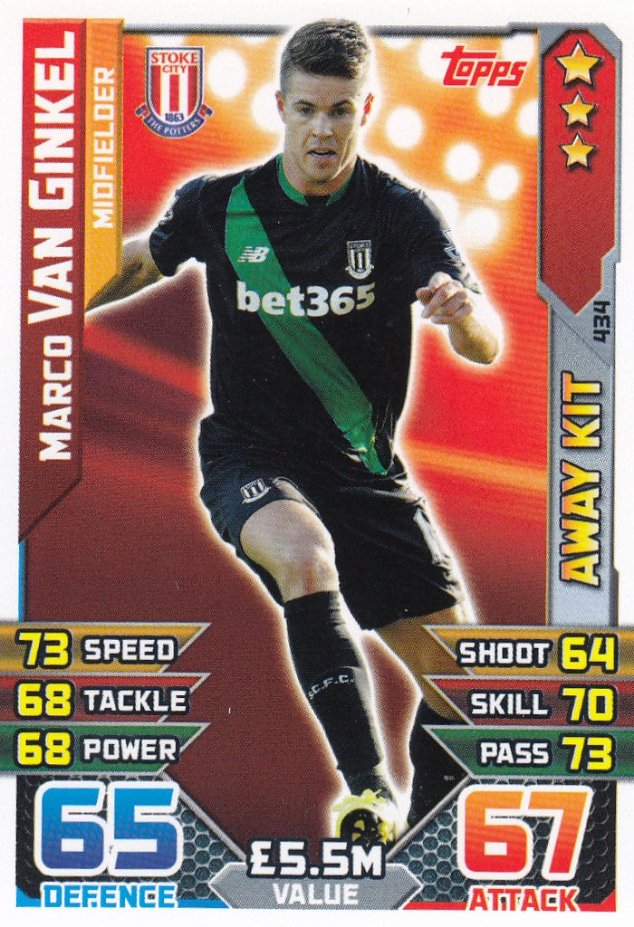 434. MARCO VAN GINKEL - STOKE - MIDFIELDER - AWAY KIT