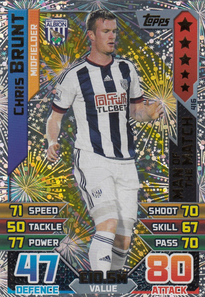 416. CHRIS BRUNT - WEST BROMWICH - MIDFIELDER - MAN OF THE MATCH