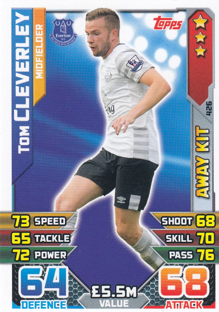 426. TOM CLEVERLEY - EVERTON - MIDFIELDER - AWAY KIT