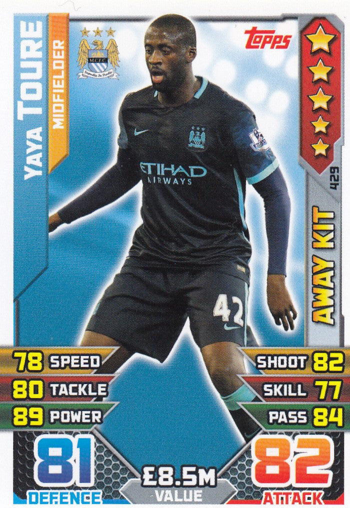 429. YAYA TOURE - MANCHESTER CITY - MIDFIELDER - AWAY KIT