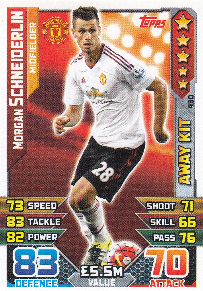 430. MORGAN SCHNEIDERLIN - MANCHESTER UNITED - MIDFIELDER - AWAY KIT
