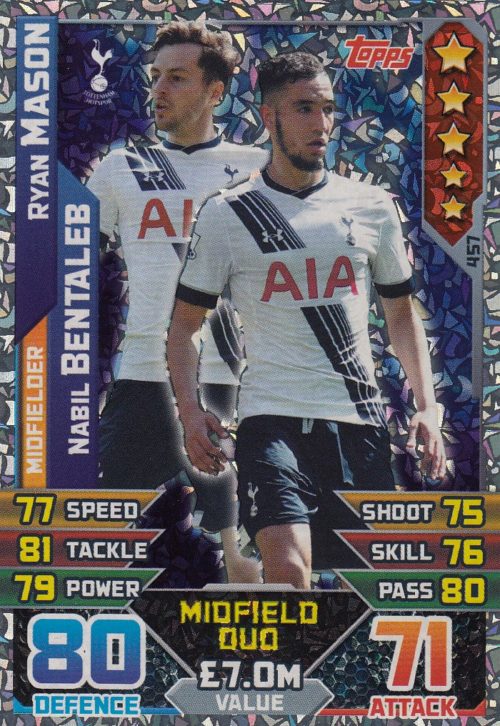 457. RYAN MASON / NABIL BENTALEB - TOTTENHAM - MIDFIELD DUO