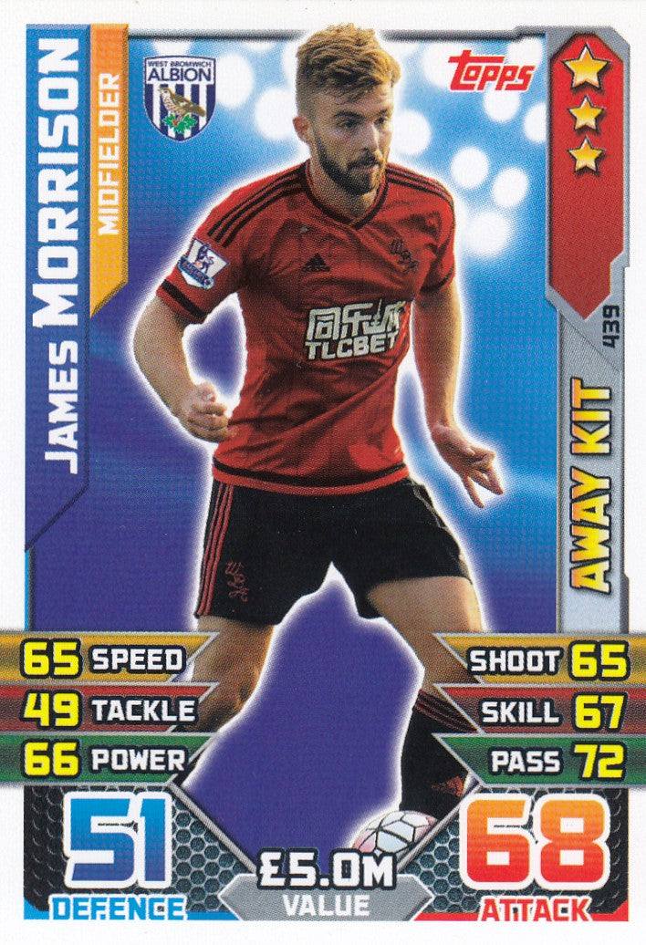 439. JAMES MORRISON - WEST BROMWICH - MIDFIELDER - AWAY KIT