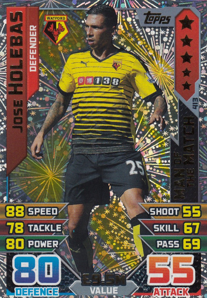 413. JOSE HOLEBAS - WATFORD - DEFENDER - MAN OF THE MATCH