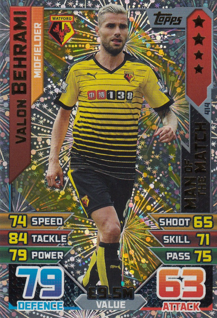 414. VALON BEHRAMI - WATFORD - MIDFIELDER - MAN OF THE MATCH