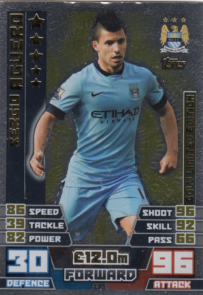 LE1. SERGIO AGUERO - MANCHESTER CITY - LIMITED EDITION GOLD
