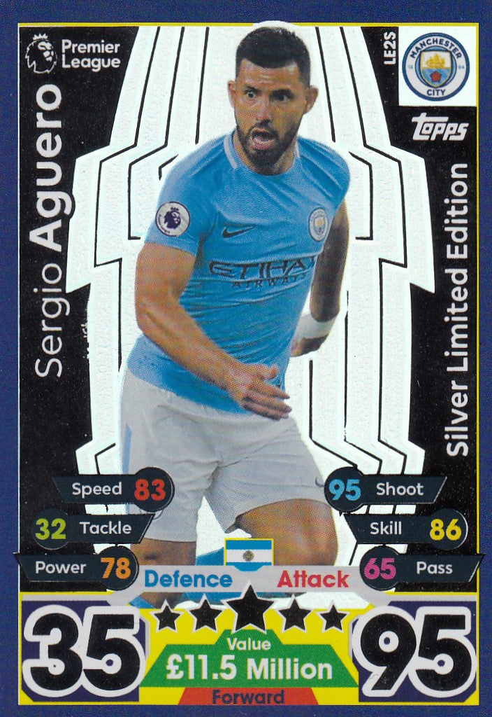LE2S. SERGIO AGUERO - MANCHESTER CITY - LIMITED EDITION SILVER