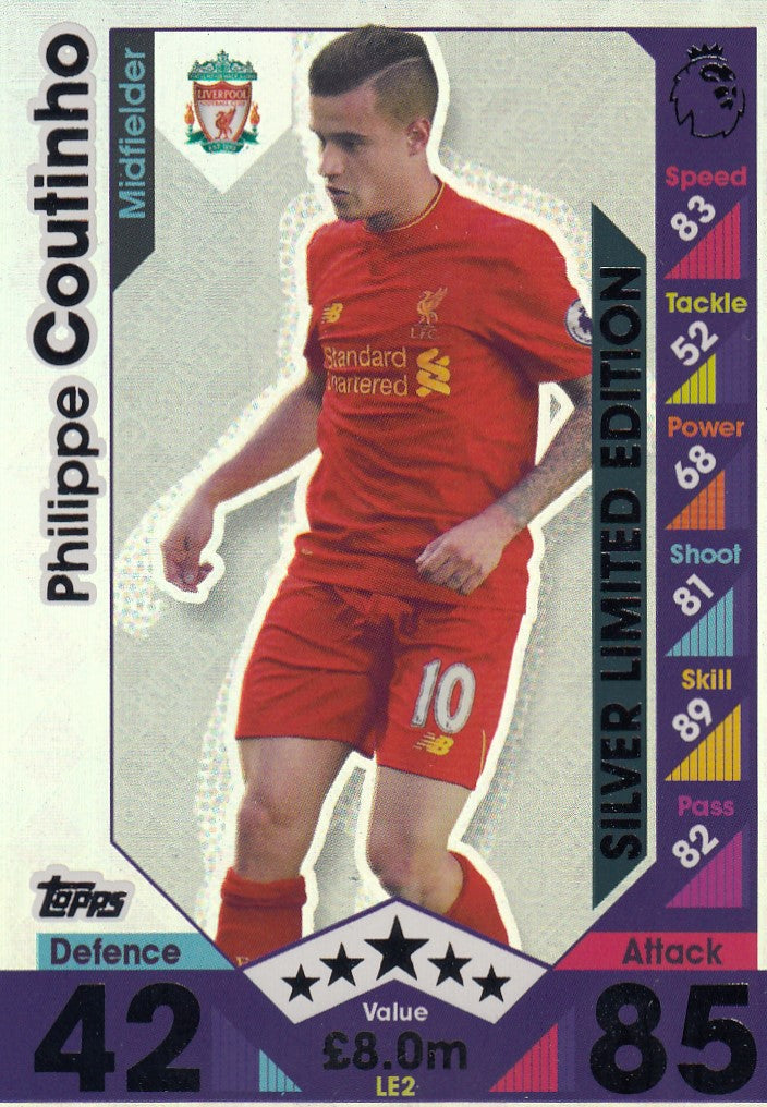 LE2. PHILIPPE COUTINHO - LIVERPOOL - LIMITED EDITION SILVER