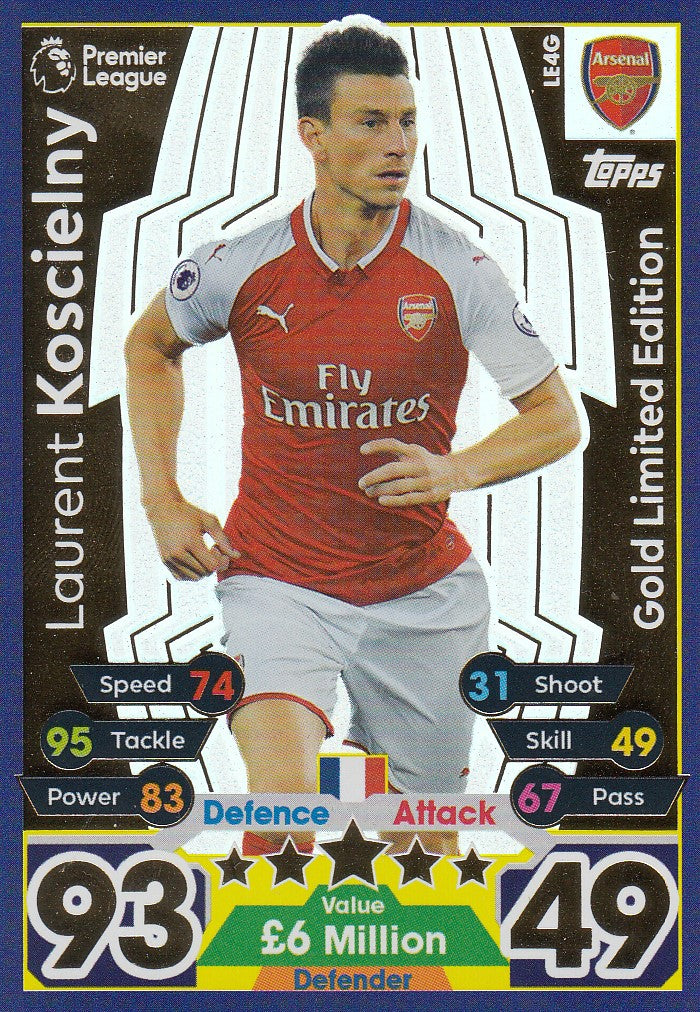 LE4G. LAURENT KOSCIELNY - ARSENAL - LIMITED EDITION GOLD