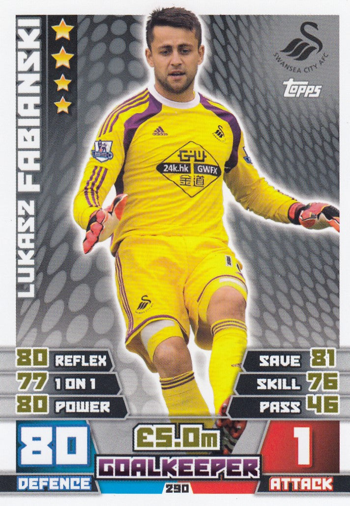 290. LUKASZ FABIANSKI - SWANSEA CITY