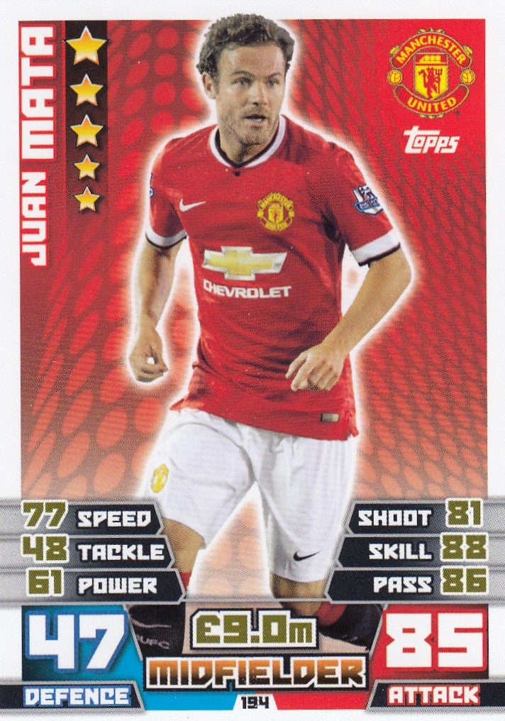 194. JUAN MATA - MANCHESTER UNITED