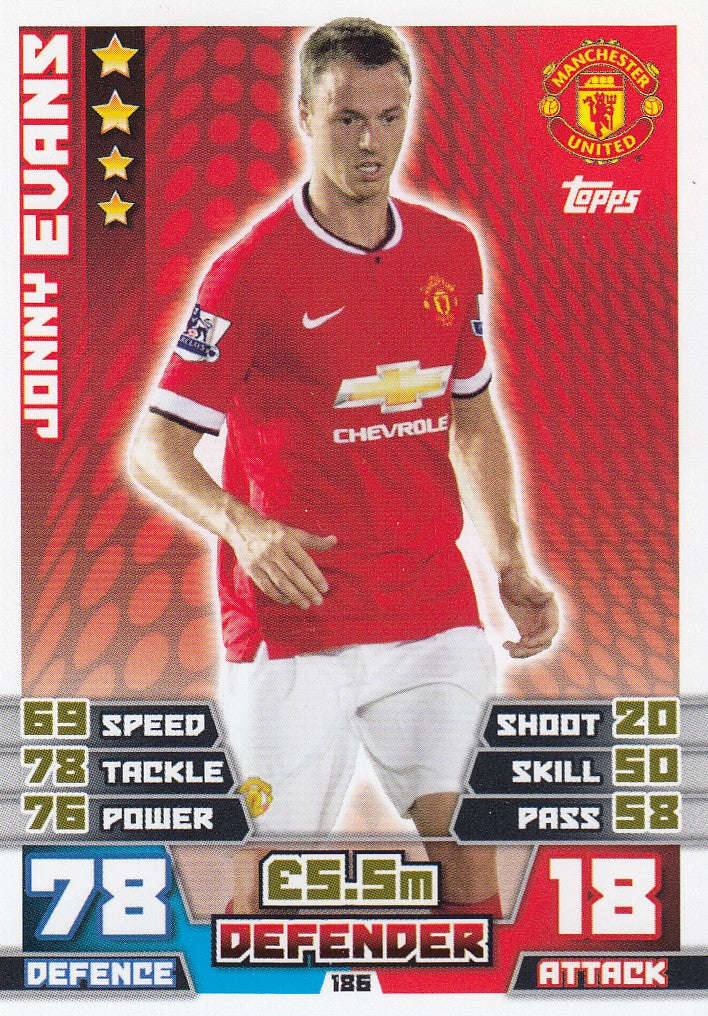 186. JONNY EVANS - MANCHESTER UNITED
