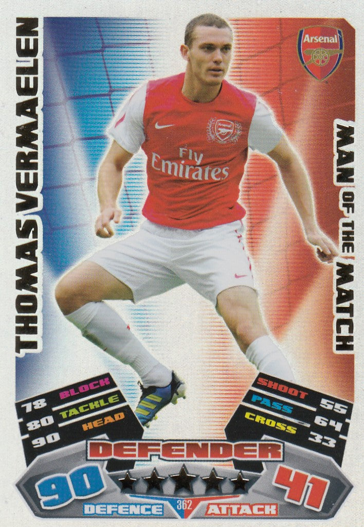 362. THOMAS VERMAELEN - ARSENAL - MAN OF THE MATCH