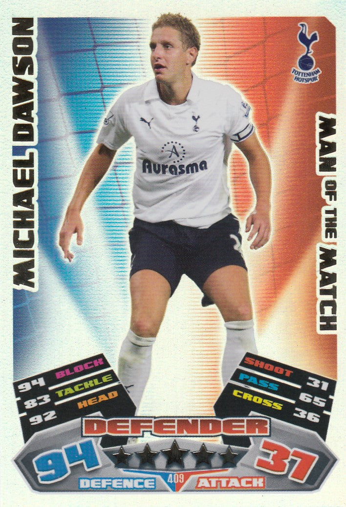 409. MICHAEL DAWSON - TOTTENHAM HOTSPUR - MAN OF THE MATCH