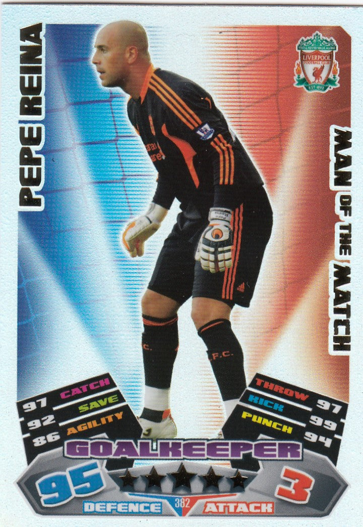 382. PEPE REINA - LIVERPOOL - MAN OF THE MATCH