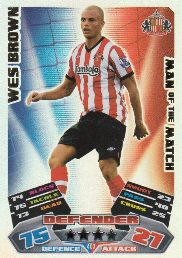 403. WES BROWN - SUNDERLAND - MAN OF THE MATCH