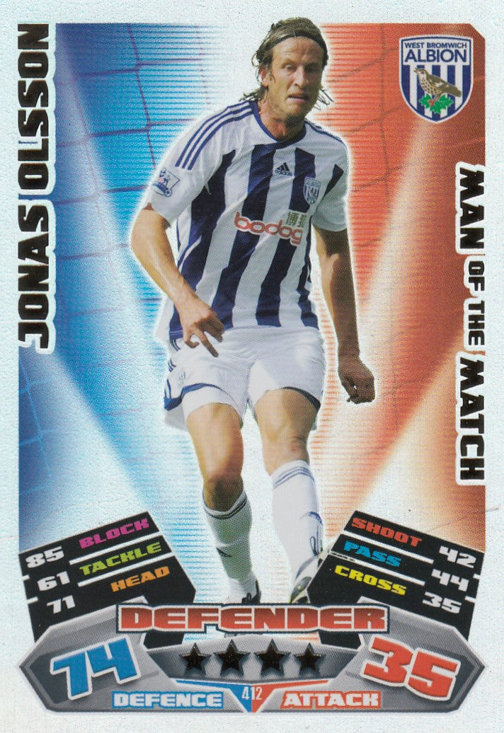 412. JONAS OLSSON - WEST BROMWICH ALBION - MAN OF THE MATCH