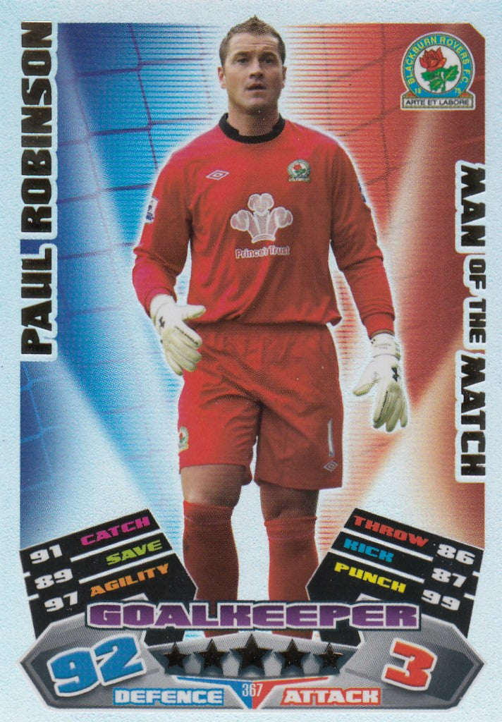367. PAUL ROBINSON - BLACKBURN ROVERS - MAN OF THE MATCH