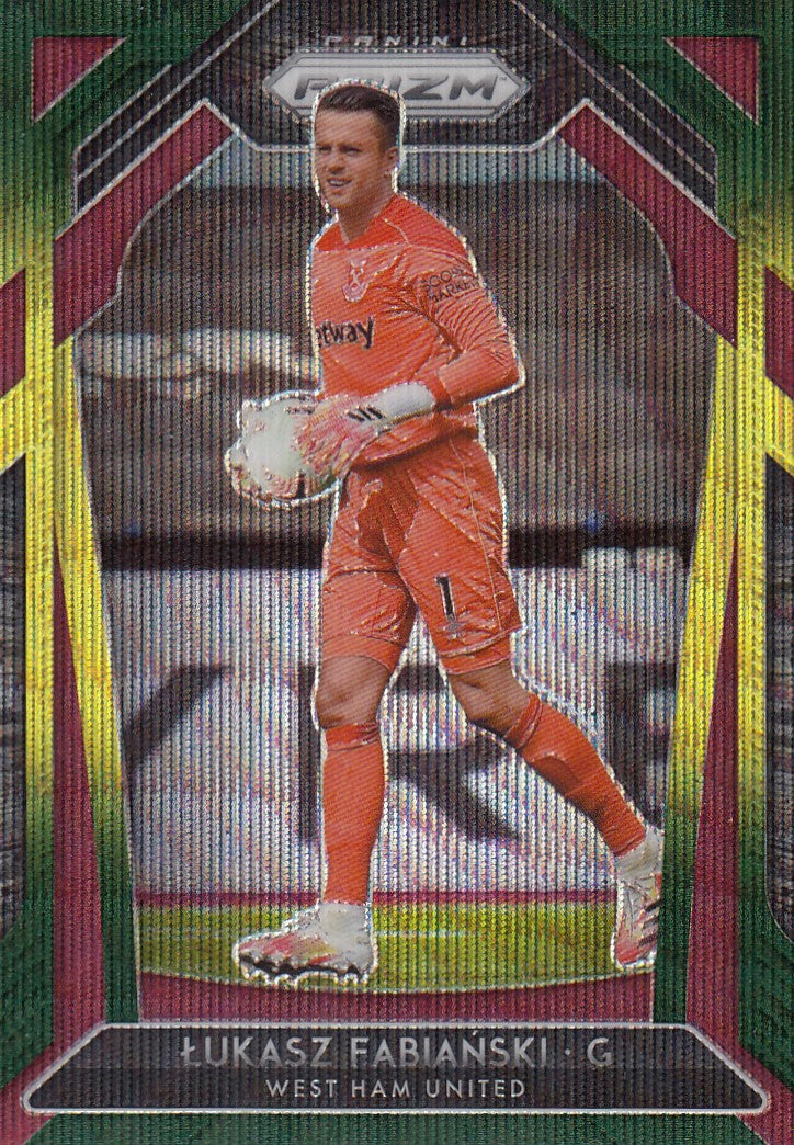 181. LUKASZ FABIANSKI - WEST HAM UNITED - BLUE/YELLOW/GREEN PRIZM