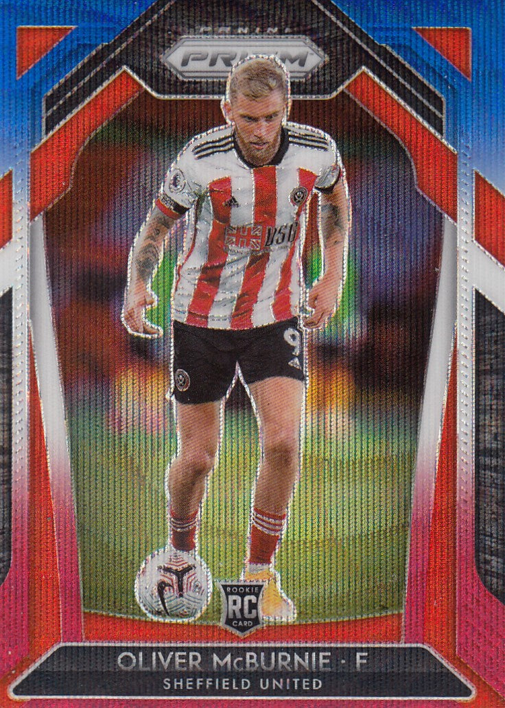027. OLIVER MCBURNIE - SHEFFIELD UNITED - ROOKIE - RED/WHITE/BLUE PRIZM
