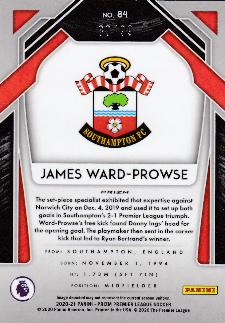 #099. BREAKAWAY VIOLET PRIZM - 084. JAMES WARD-PROWSE - SOUTHAMPTON - CARD 80 OF 99