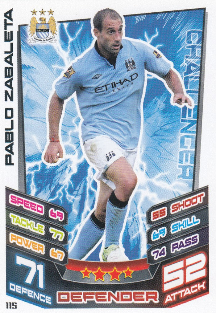 115. PABLO ZABALETA - MANCHESTER CITY - CHALLENGER