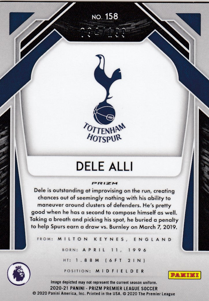 #199. BLUE PRIZM - 158. DELE ALLI - TOTTENHAM HOTSPUR - CARD 94 OF 199