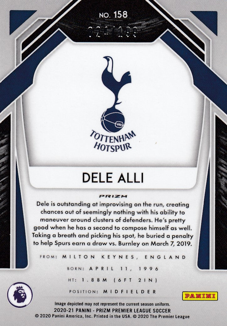 #199. BLUE PRIZM - 158. DELE ALLI - TOTTENHAM HOTSPUR - CARD 24 - 199
