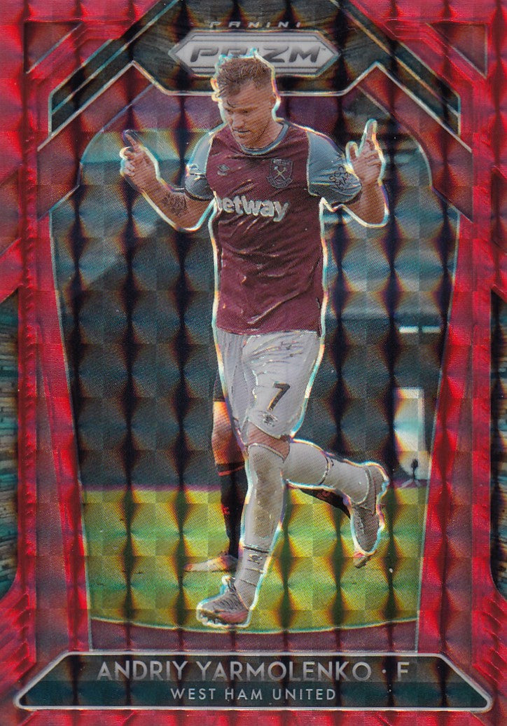 #159. RED MOSAIC PRIZM - 195. ANDRIY YARMOLENKO - WEST HAM UNITED - CARD 92 OF 159