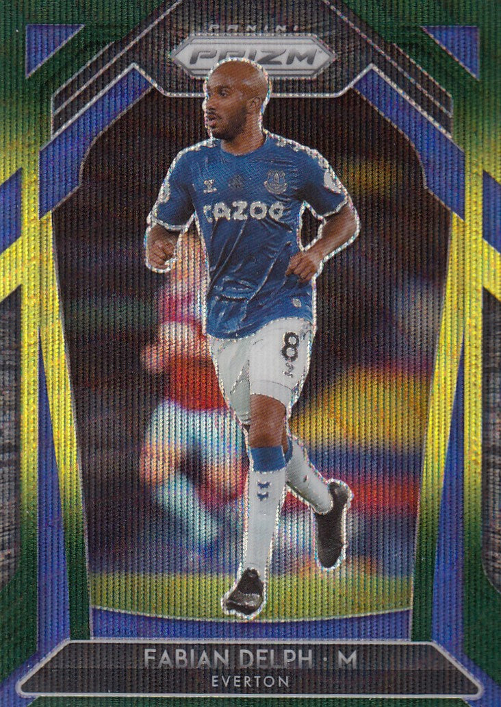118. FABIAN DELPH - EVERTON - BLUE/YELLOW/GREEN PRIZM