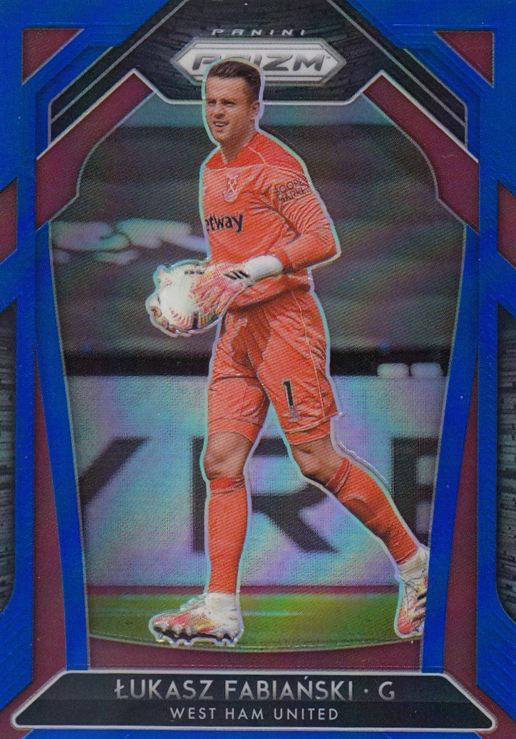 #199. BLUE PRIZM - 181. LUKASZ FABIANSKI - WEST HAM UNITED - CARD 163 OF 199