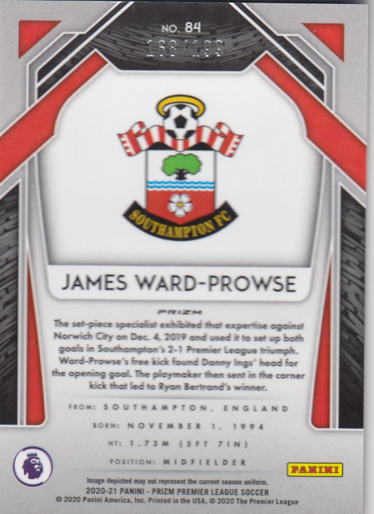 #199. BLUE PRIZM - 084. JAMES WARD-PROWSE - SOUTHAMPTON - CARD 168 OF 199